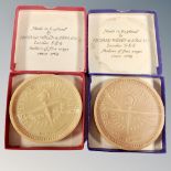 Two 1951 Festival of Britain coin soaps made by Richard Wheen and Sons ltd, boxed.