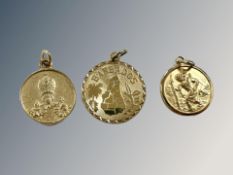 Three vintage pendants