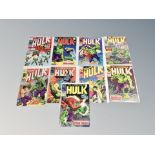 Marvel Comics : The Incredible Hulk issues 103, 105, 106, 110 (12¢ covers), 119, 130, 132,