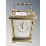 A brass carriage timepiece,