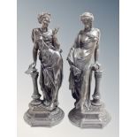 A pair of resin classical style figures,