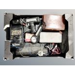 A box of assorted electrical and manual gauges,