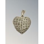 An old silver and marcasite locket