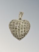 An old silver and marcasite locket