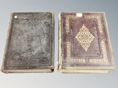 Two Victorian leather bound bibles.