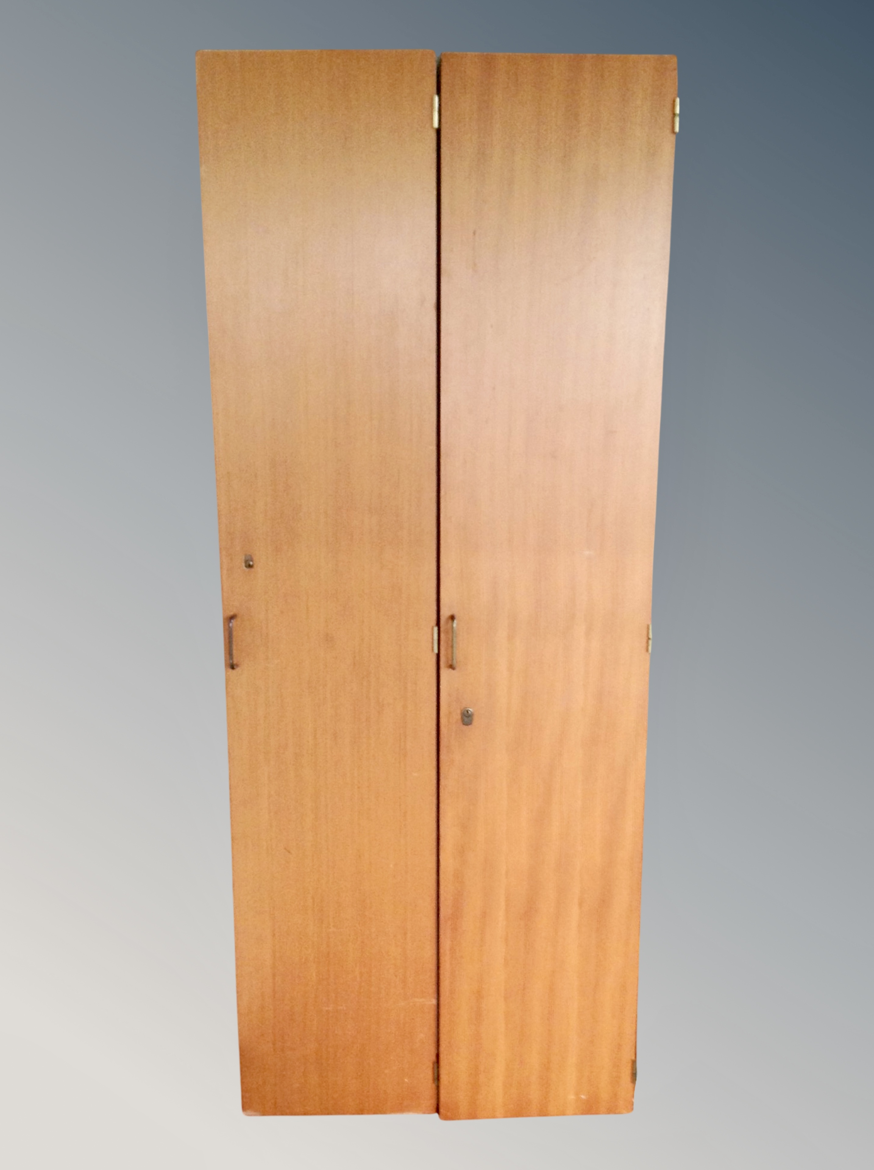 A Scandinavian pine effect double door cupboard,