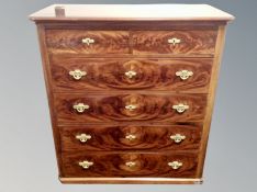 A 19th century mahogany chest of six drawers,