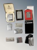 A group of lighters including Ronson, Zippo,