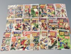 21 20th century Marvel Tales of Suspense comics featuring Iron Man and Captain America,