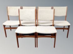 A set of six 20th century Danish chairs in oatmeal fabric