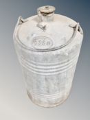 An Esso galvanised oil drum