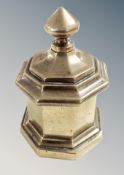 A Victorian brass lidded snuff box,