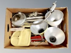 A box of three 20th century angle poise lamps,
