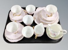 A tray of nineteen pieces of Royal Windsor tea china,