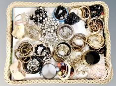 A tray of contemporary bracelets,