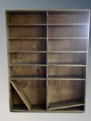 A Continental beech open bookcase,