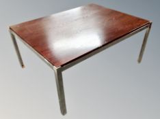 A Scandinavian chrome framed coffee table,