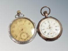 Two silver cased pocket watches