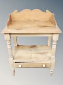 A Victorian pine wash stand,