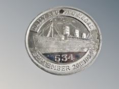 A replica Daily record medal 1934