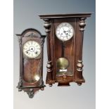 Two early 20th century mahogany cased wall clocks