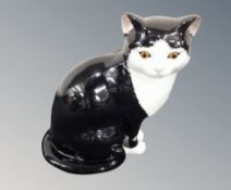 A modern Staffordshire pottery fireside cat ornament height 28 cm.