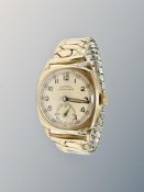 A Gent's 9ct gold Rotary Super Sports wristwatch on plated expanding strap,