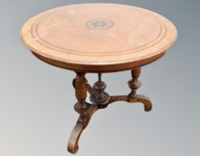 A 19th century mahogany and beech circular table,