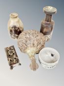 Five pieces of studio pottery, animal, Marianne de trey,