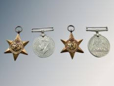 A WWII France and Germany Star, 1939-1945 Star, Defence Medal and War Medal.
