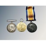A WWI medal pair comprising British War Medala and Victory Medal named to T.Z. 11733 W. J. RAWSON P.