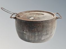 A 19th century Holcroft twin-handled cooking pot, width 40 cm.