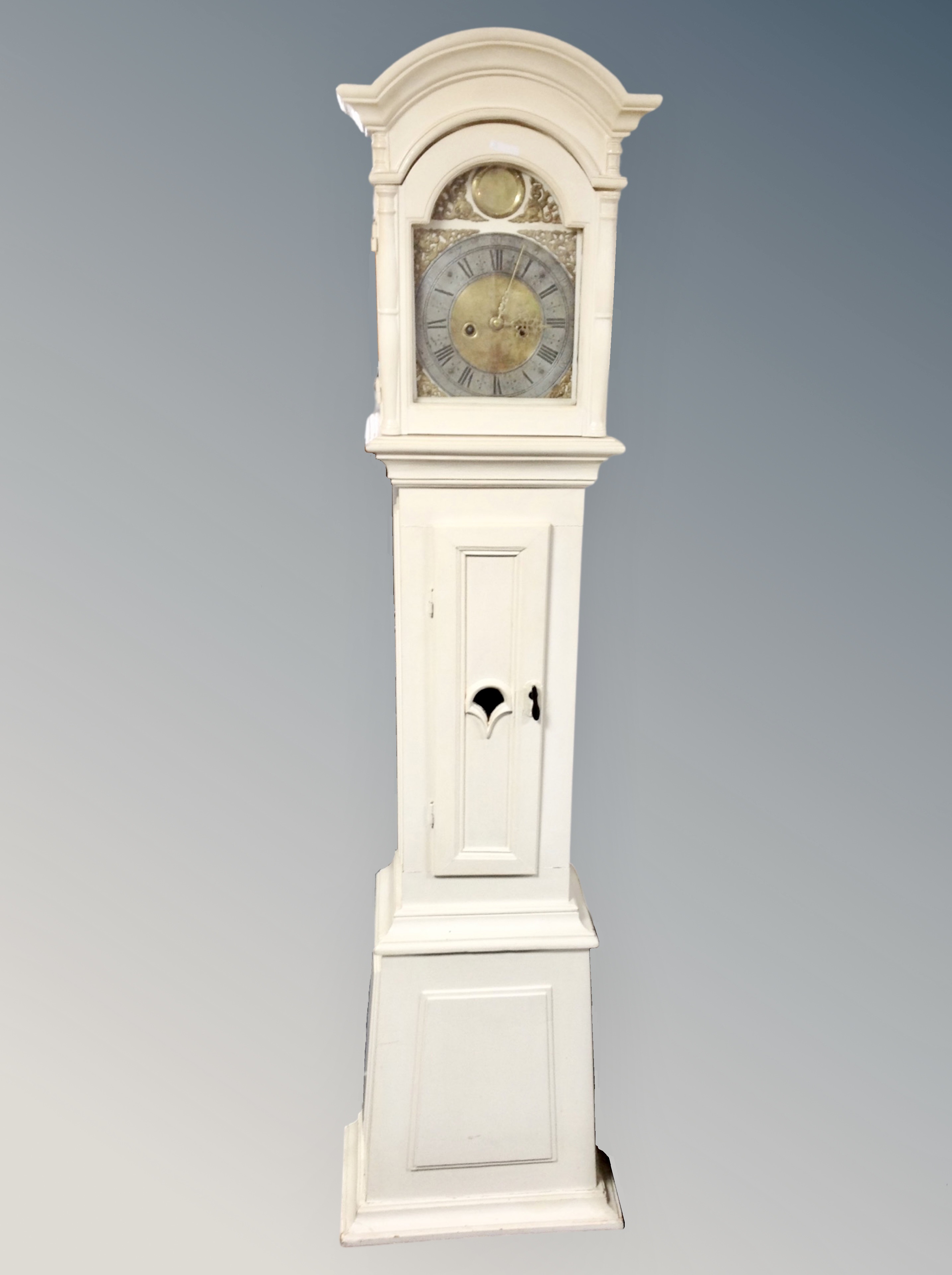 A Scandinavian eight day longcased clock with brass dial - Image 2 of 2