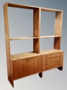 Two Scandinavian teak open bookcases,