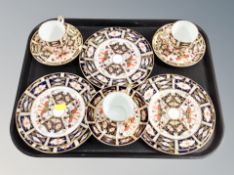 Twelve pieces of Royal Crown Derby Imari 2451 pattern tea china,