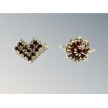 Two 9ct gold garnet set rings CONDITION REPORT: 5.9g gross.