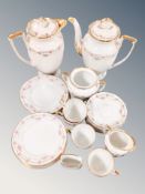 Twenty-seven pieces of Czech pink rose patterned tea china