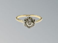 An 18ct gold platinum diamond ring,