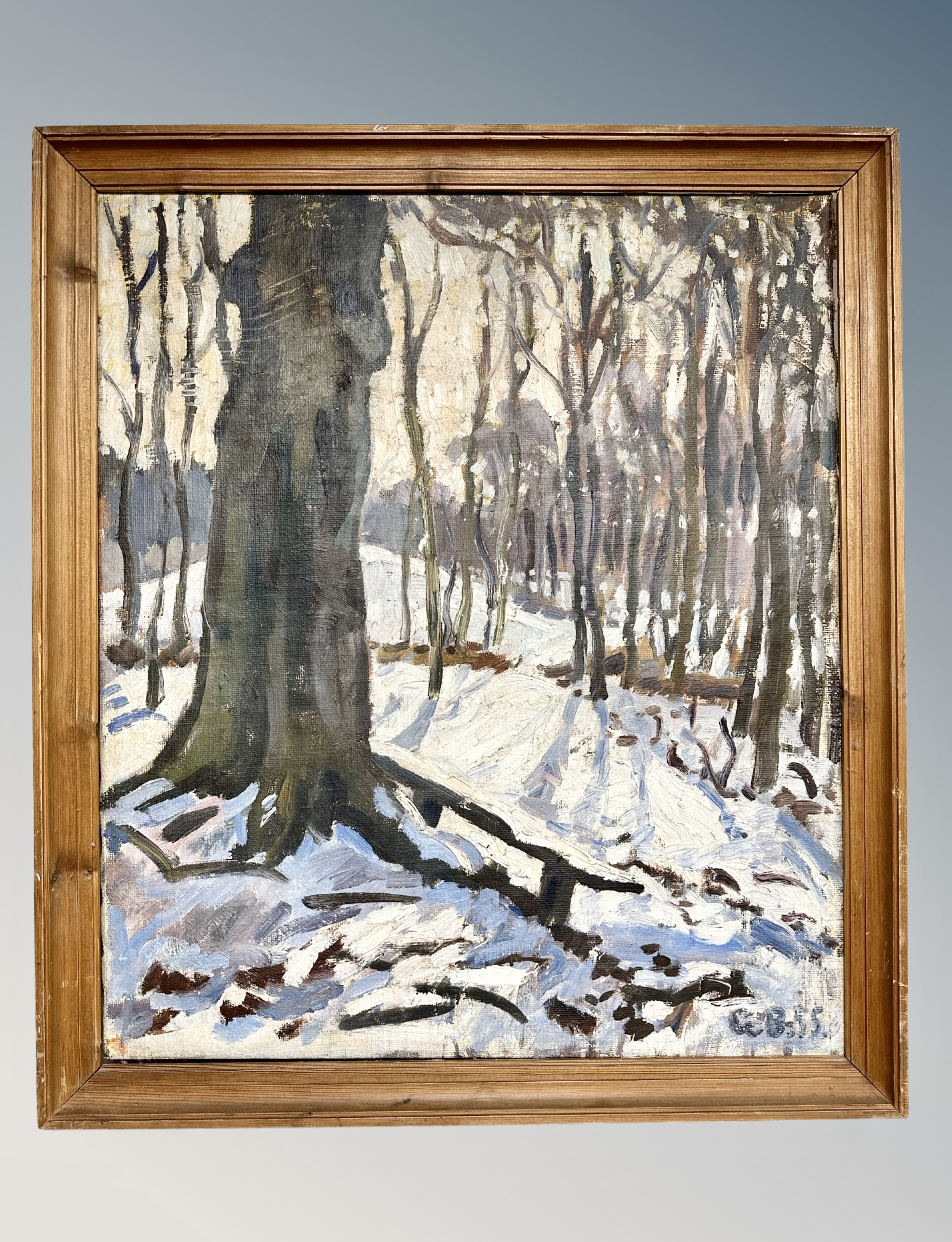 Continental School : Winter woodland, oil on canvas, 69 cm x 59 cm, - Image 2 of 2