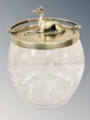 A Victorian glass biscuit barrel / ice bucket,