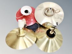 Four 20th century Scandinavian pendant light fittings