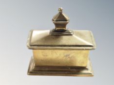 A Victorian brass lidded snuff box,