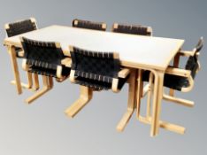 A Danish Magnus Olesen beech dining table, length 180 cm,