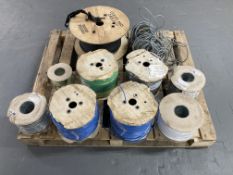 Ten spools of electrical cable