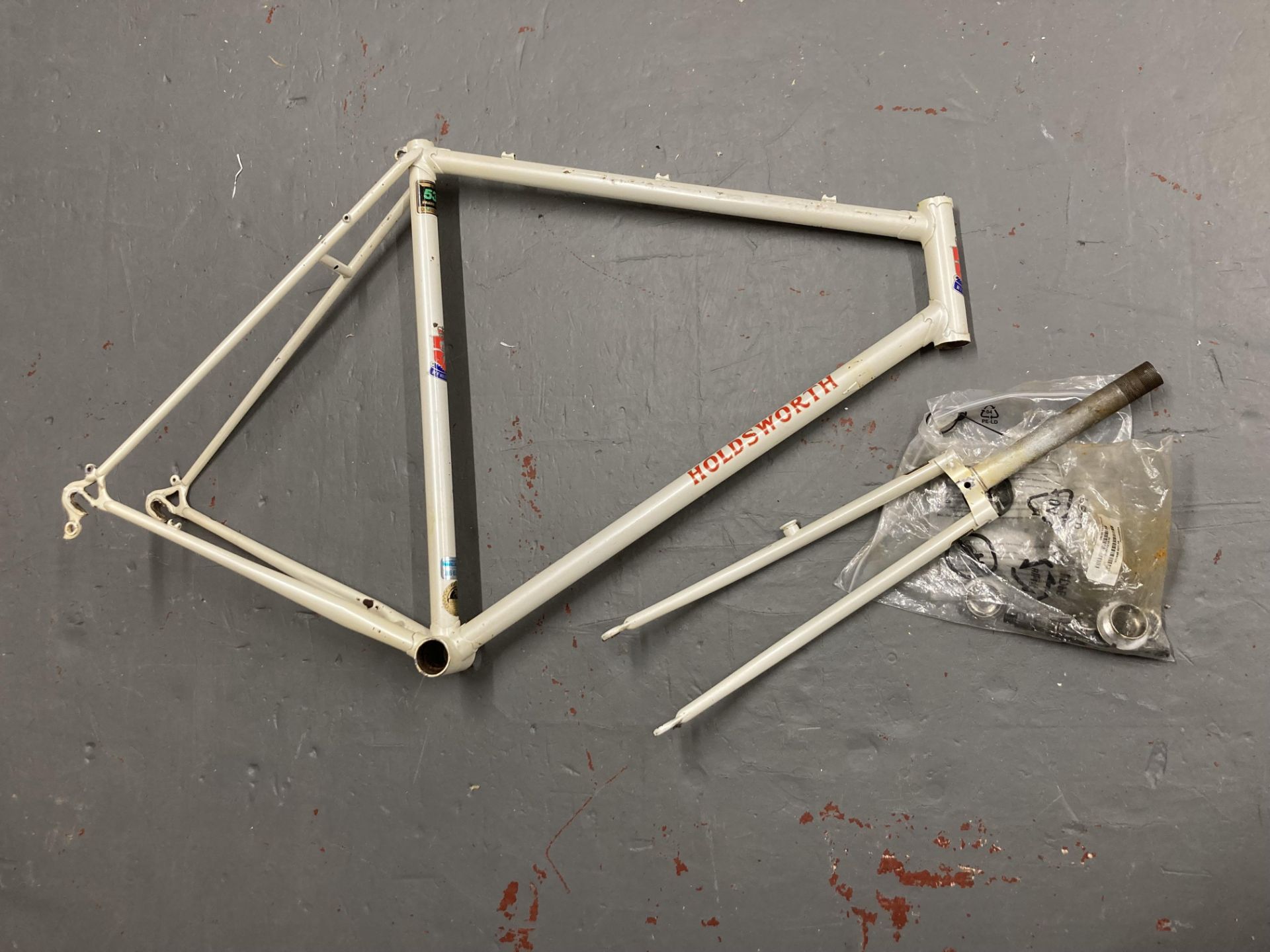 A vintage bicycle frame - Holdsworth 531 including forks.