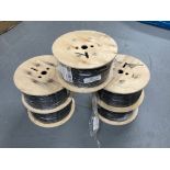 Five spools of welding cable.