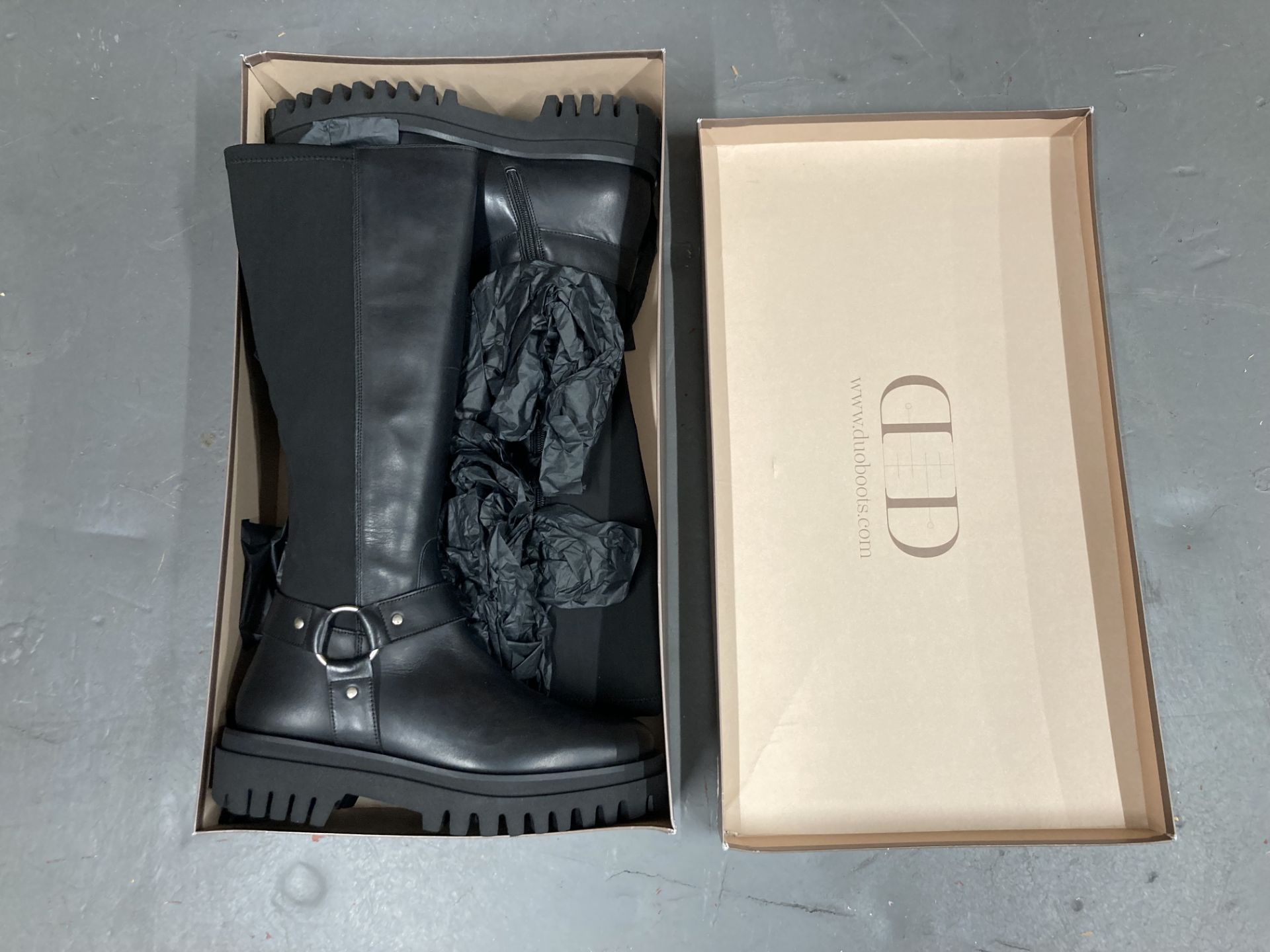 A pair of Duo boots : Mabel, black, UK size 5,