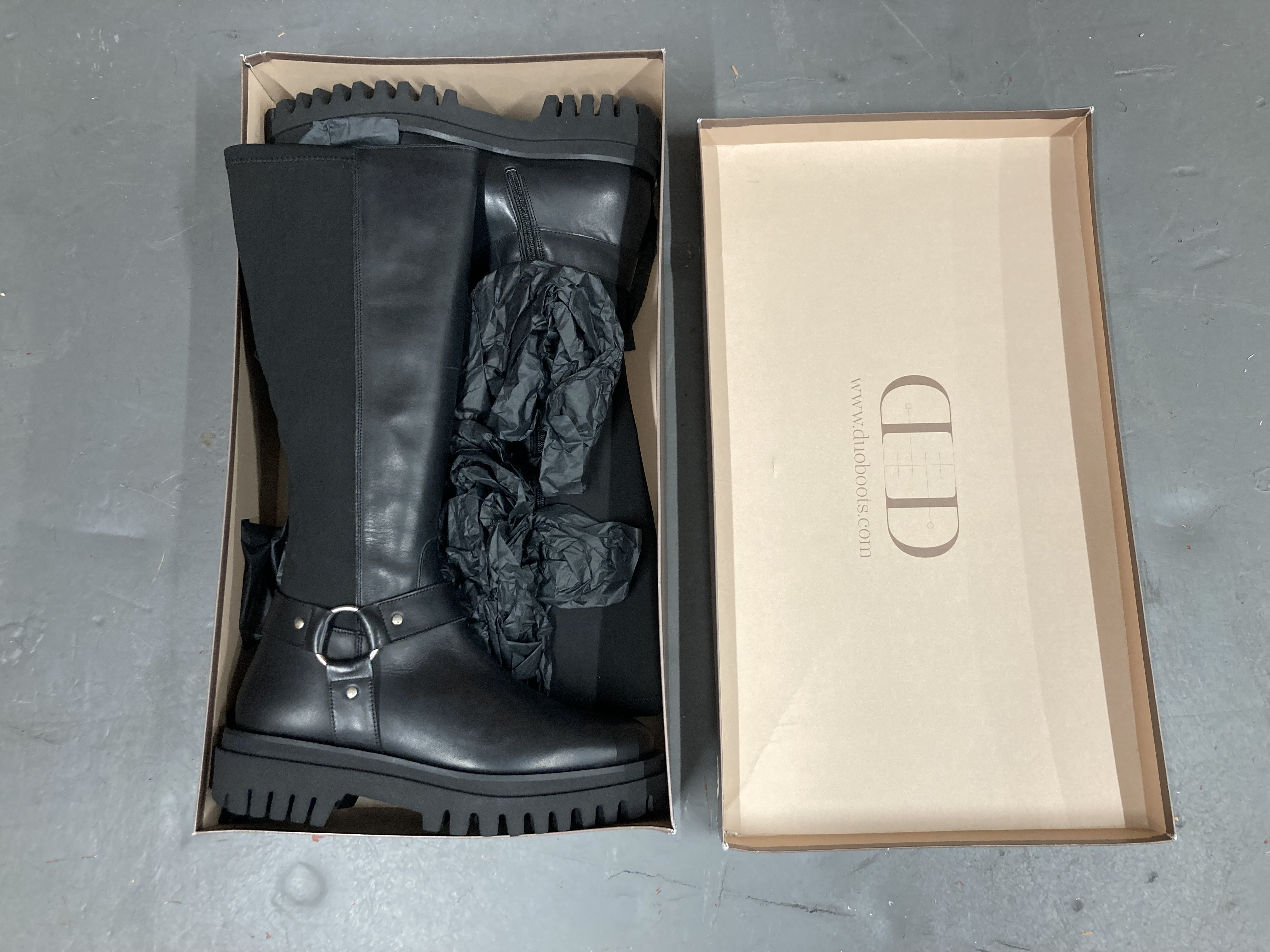 A pair of Duo boots : Mabel, black, UK size 10,