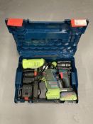 A Bosch professional 8 volt cordless rotary hammer drill in box.