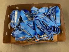 A large quantity of ratchet straps and hooks